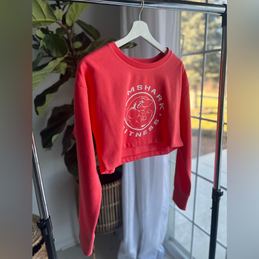 Gymshark Legacy Fitness Cropped Sweatshirt - Coral